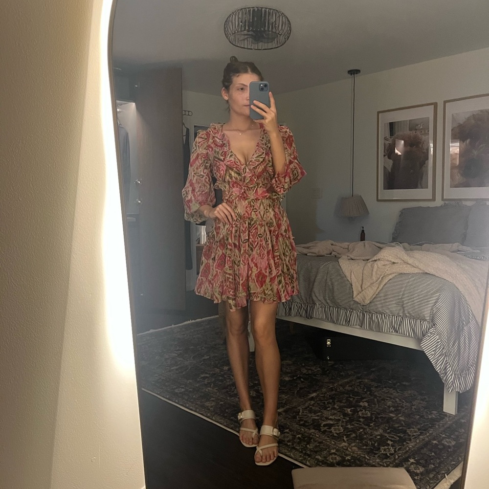 Misa Los Angeles Pink Multi Print Long-Sleeve Mini Dress - Picture 5 of 5